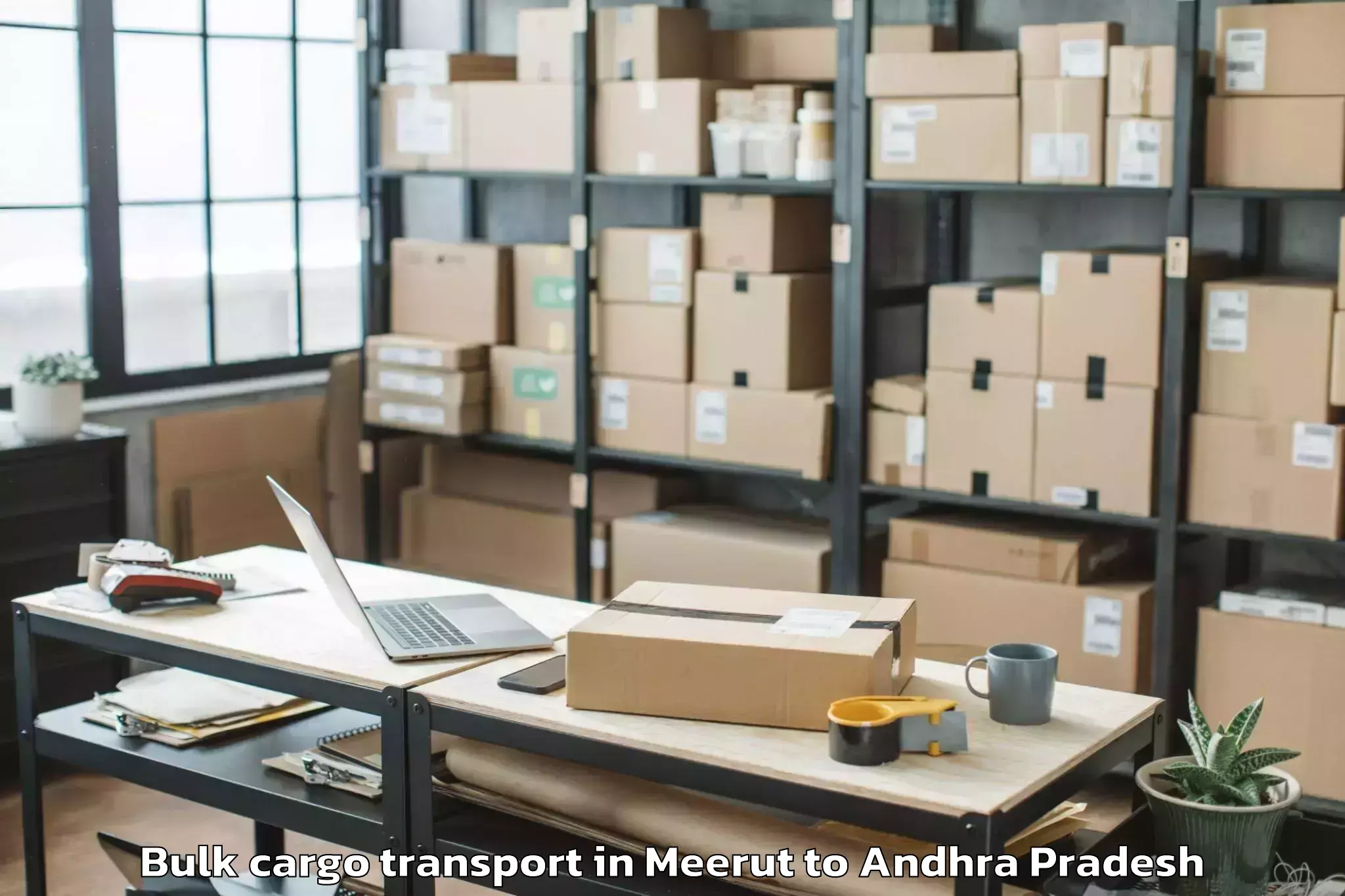 Professional Meerut to Nidamanur Bulk Cargo Transport